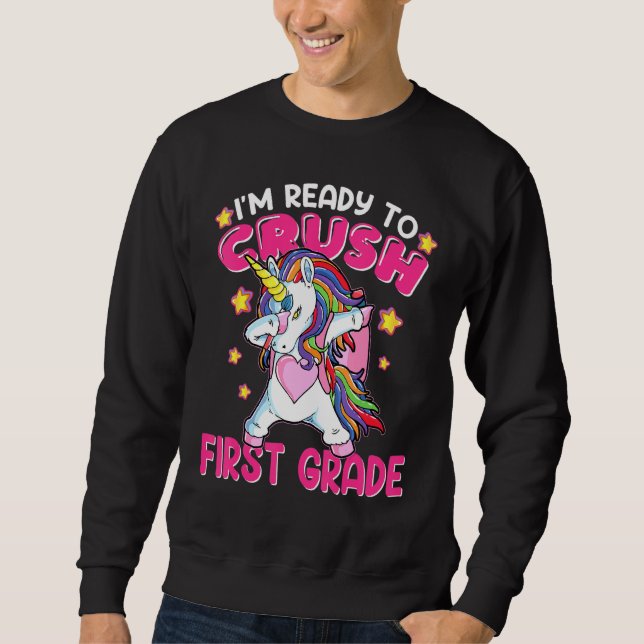 Sweatshirt Écraser La Licorne De Première Année Dabbing Retou (Devant)