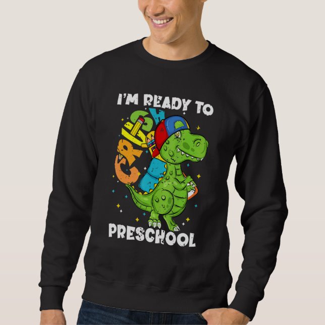 Sweatshirt Écraser Le Rex Dinosaure De La Préscolaire Retour  (Devant)
