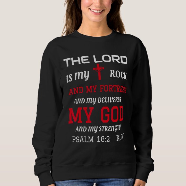 Sweatshirt Écriture biblique chrétienne Verse Psalm 182 (Devant)