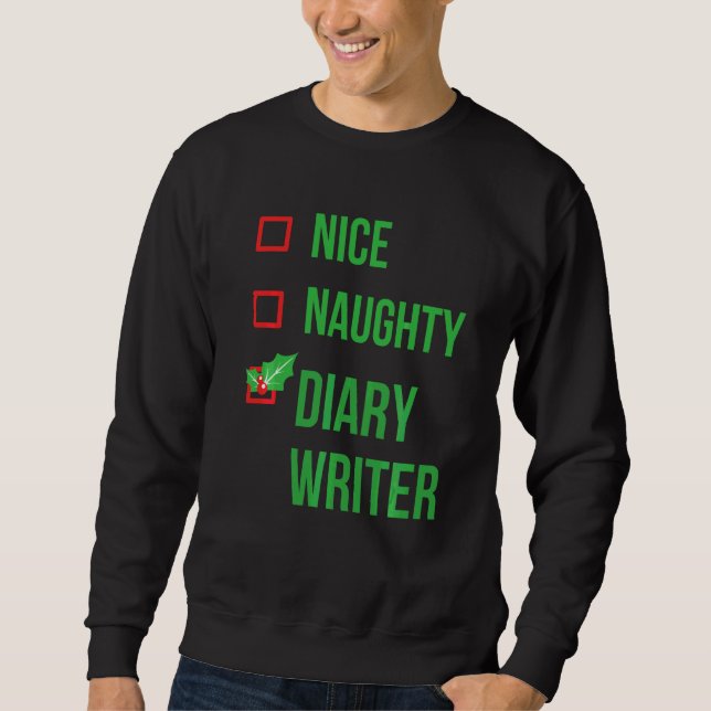 Sweatshirt Écrivain de journal Funny Pajama Noël (Devant)