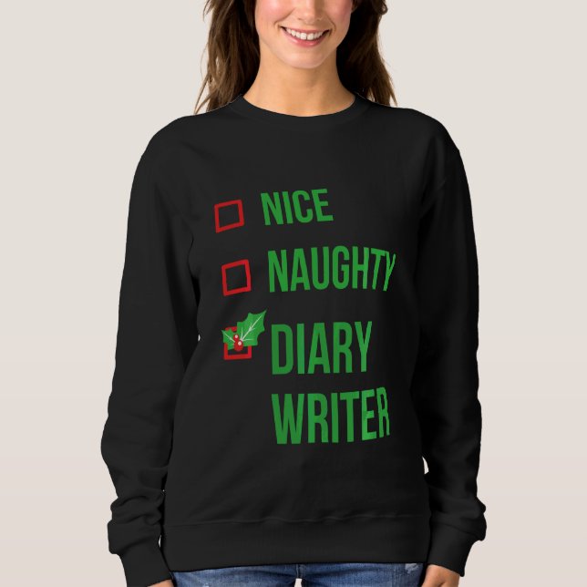 Sweatshirt Écrivain de journal Funny Pajama Noël (Devant)
