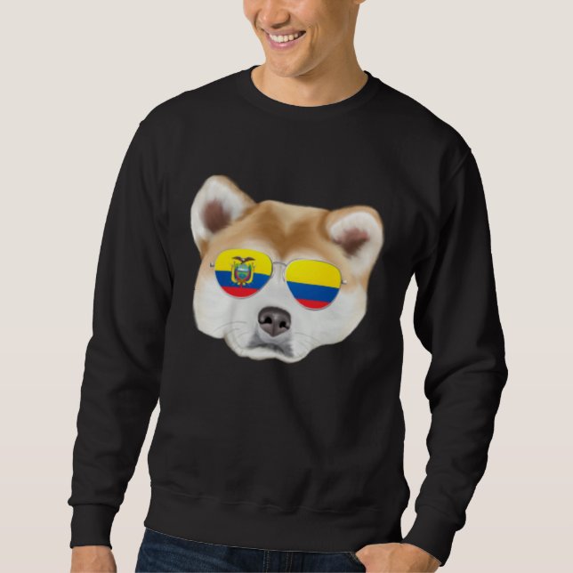 Sweatshirt Ecuadorian Flag Akita Dog Ecuador Pocket (Devant)
