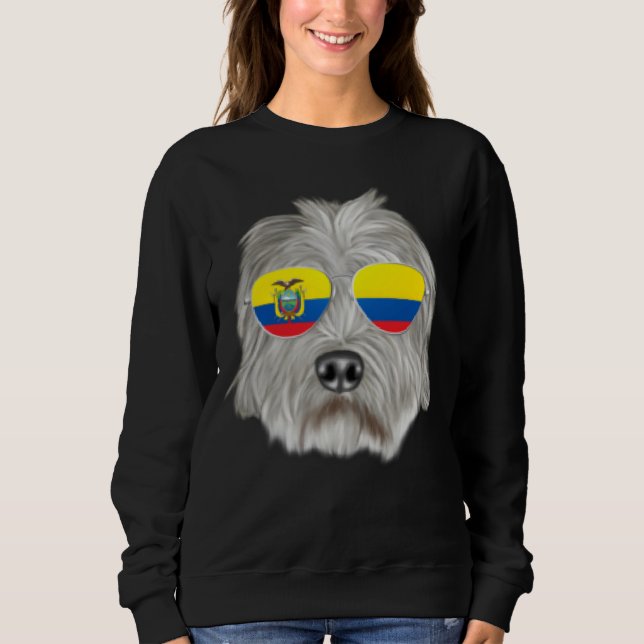Sweatshirt Ecuadorian Flag Dandie Dinmont Terrier Dog Ecuador (Devant)
