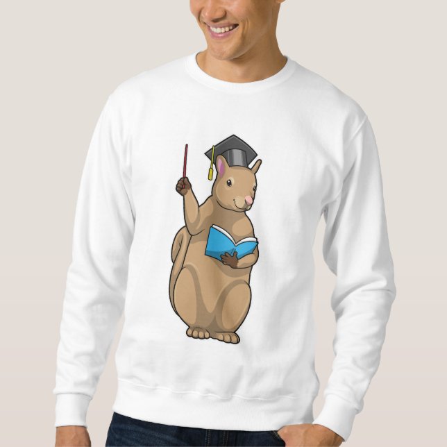 Sweatshirt Écureuil comme enseignant avec livre (Devant)