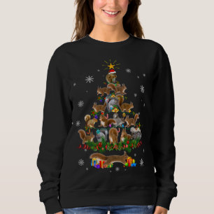 Sweatshirt Écureuil d'arbre de Noël Lumières Écureuil chou éc