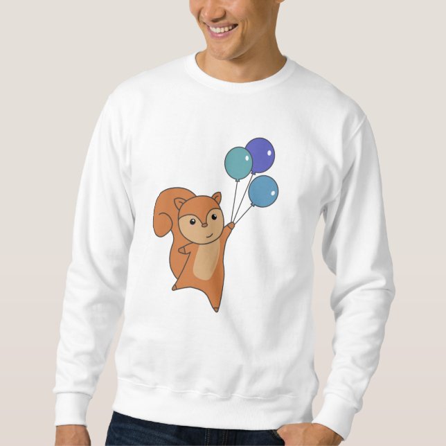 Sweatshirt Écureuil de la forêt Animal mouches Ballons (Devant)