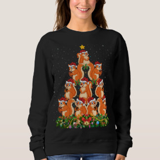 Sweatshirt Écureuil Noël Arbre Cadeau de Noël Chapeau Noël Éc
