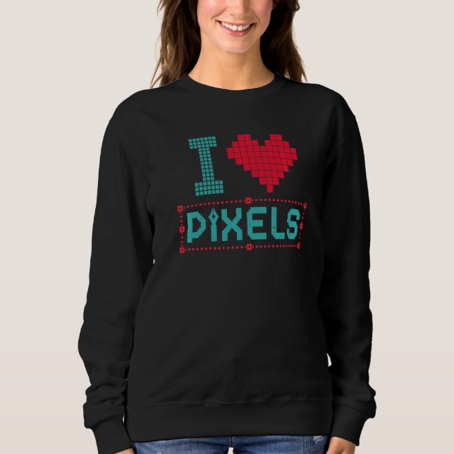 Sweatshirt Éditeur graphique Love Pixels Éditeurs Graphic Des (Devant)