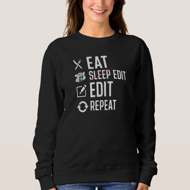 Sweatshirt Éditeur vidéo Ninja Nous le réparerons dans la pos (Devant)