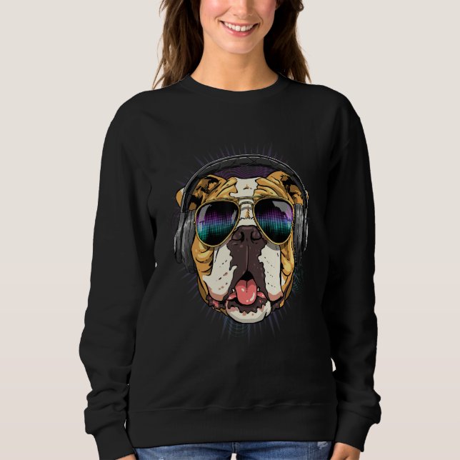 Sweatshirt EDM House Music DJ American Bulldog Music  Music A (Devant)