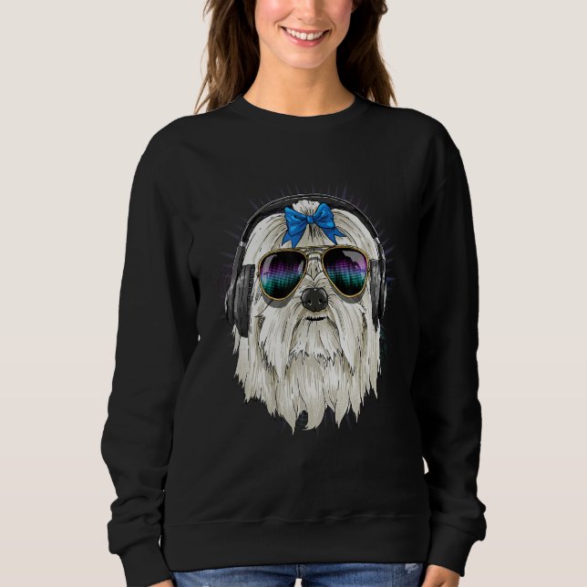 Sweatshirt EDM House Music DJ Maltese Dog Music  Music Artist (Devant)