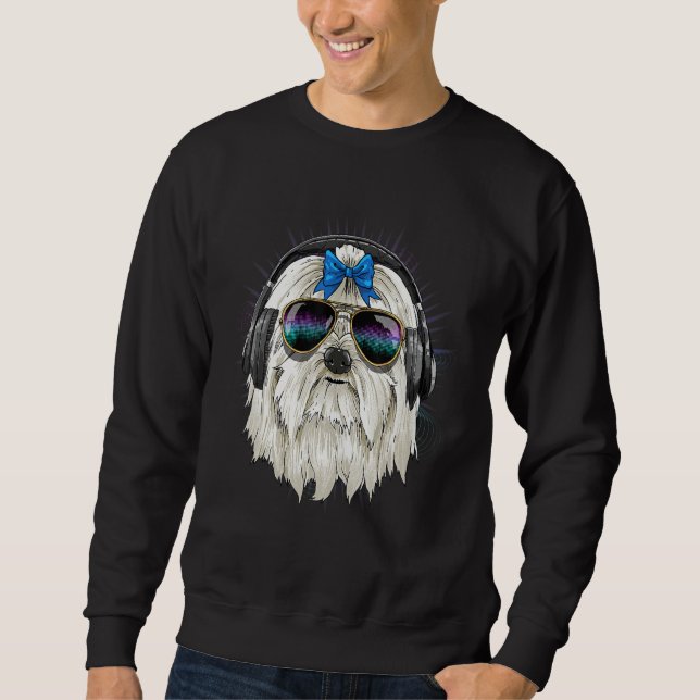 Sweatshirt EDM House Music DJ Maltese Dog Music  Music Artist (Devant)