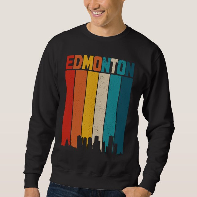 Sweatshirt Edmonton Alberta Skyline Vintage Retro Canada Cana (Devant)