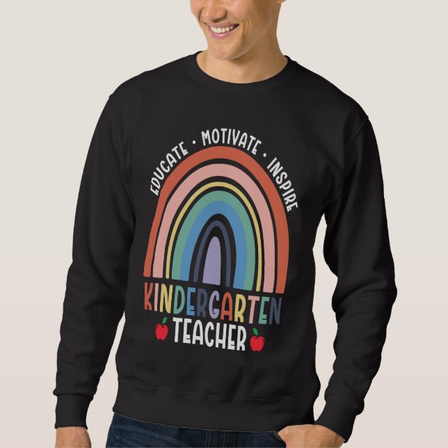 Sweatshirt Educate Motivate Inspire Kindergarten Teacher Rain (Devant)