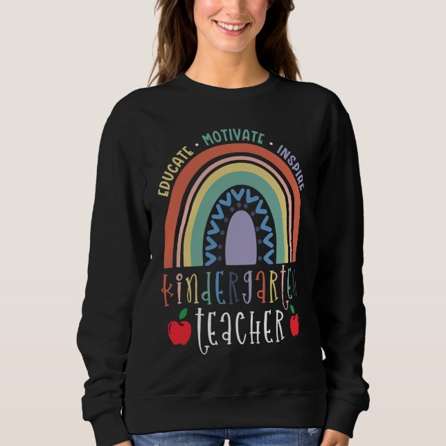 Sweatshirt Educate Motivate Inspire Kindergarten Teacher Rain (Devant)