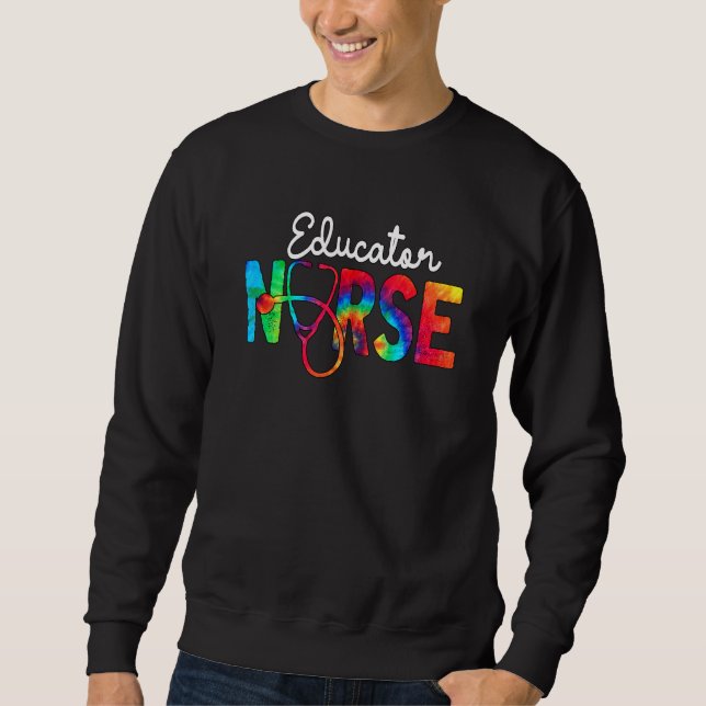 Sweatshirt Éducateur Infirmière Squad Watercol Love Stethosco (Devant)