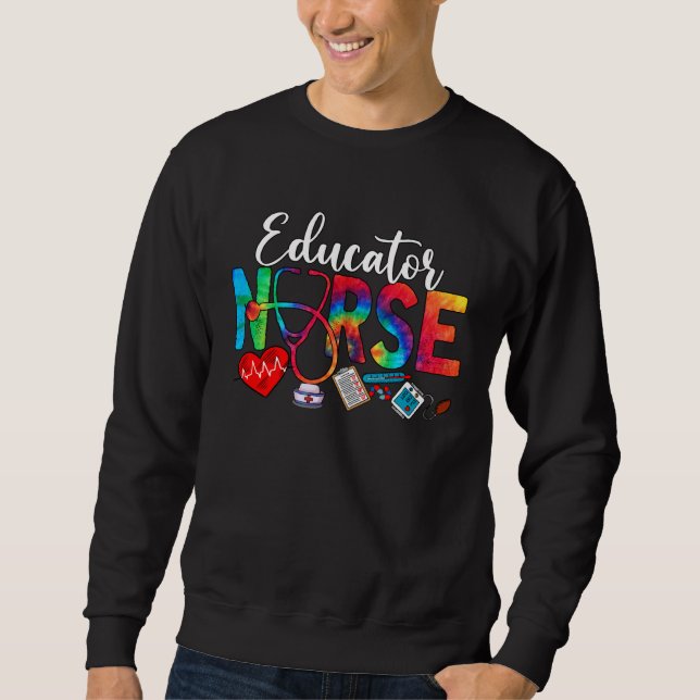 Sweatshirt Educator Nurse Tie Dye Love Heart Stethoscope RN N (Devant)