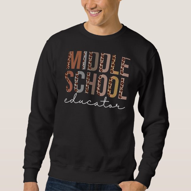 Sweatshirt Éducatrice du collège Leopard Appréciation des fem (Devant)