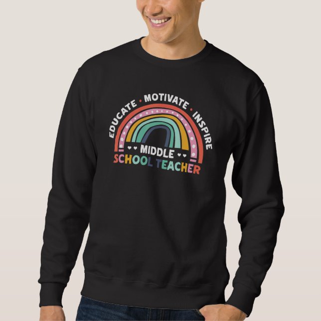 Sweatshirt Eduquer Motivate Inspirer Enseignant du collège Ra (Devant)