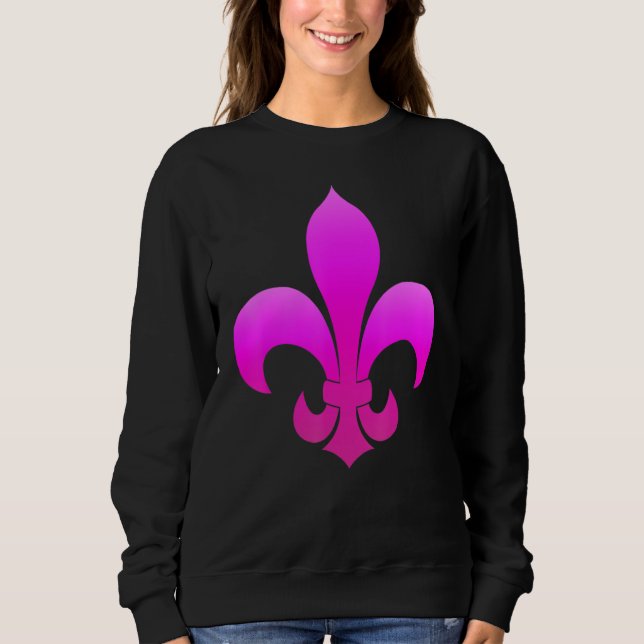Sweatshirt Effet Parties scintillant Fleur De Lis Mardi Gras  (Devant)