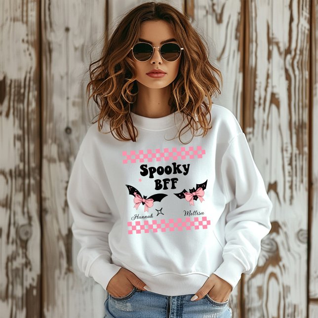 Sweatshirt Éffrayant BFF Nom personnalisé Cadeau Halloween (Créateur téléchargé)