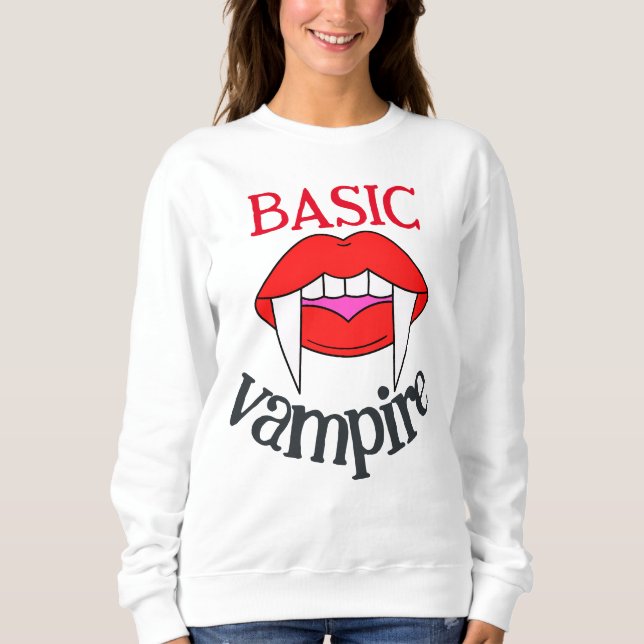 Sweatshirt Éffrayant Happy Halloween party dents de vampire b (Devant)