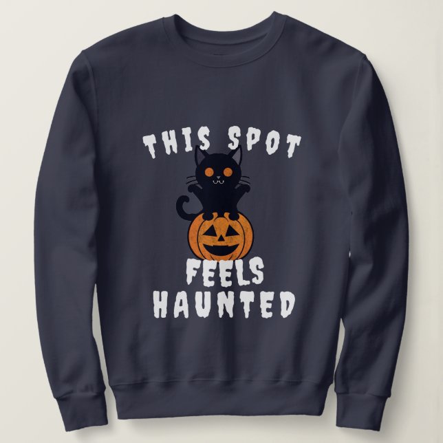 Sweatshirt Éffrayant Haunted Imprimer Halloween Citrouille et (Design devant)