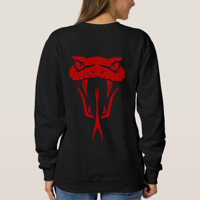 Sweatshirt Effrayant Serpent Rouge Face Unisex (Dos)