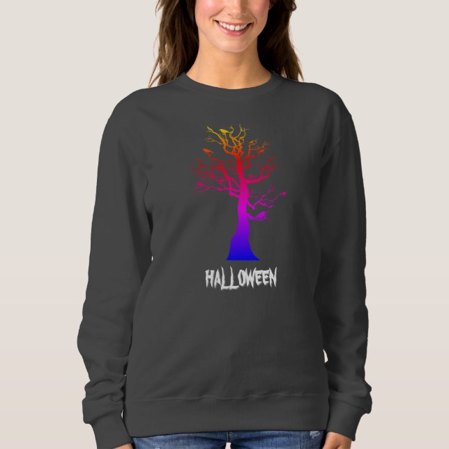 Sweatshirt "Éffrayant Sweater Style : Halloween Tree Chic" (Devant)