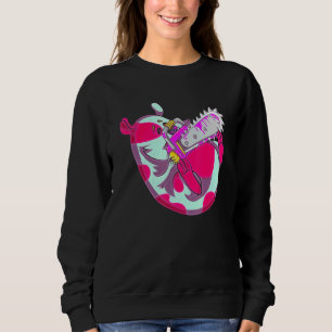 Sweatshirt Éffrayant Vaporwave Art tronçonneuse Animal Déplai