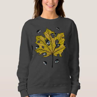 Sweatshirt Éffrayante feuille yeux Déplaisants étranges gosse