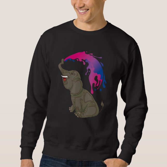 Sweatshirt Égalité Lgbt Bisexualité Drapeau Elephant Bi Pride (Devant)