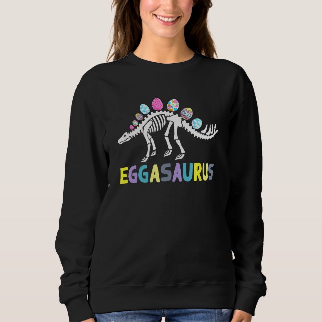 Sweatshirt Eggasaurus Stegosaurus Oeuf de Pâques Dinosaure Fu (Devant)