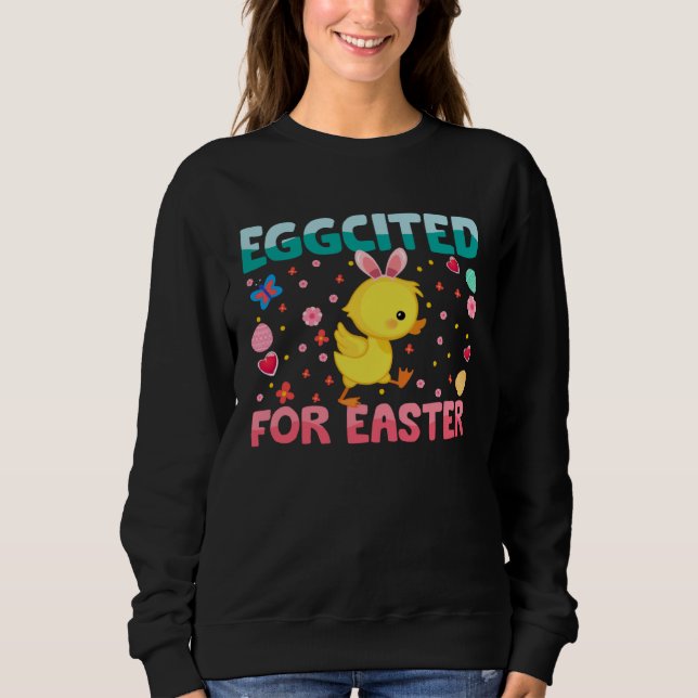 Sweatshirt Eggcited For Easter Bunny Duck Rabbit  Kids (Devant)