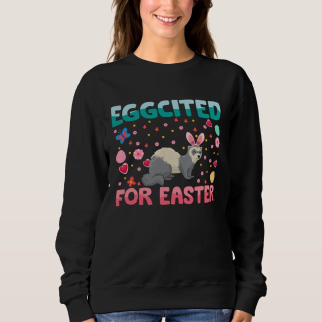 Sweatshirt Eggcited For Easter Bunny Ferret Rabbit Kids (Devant)