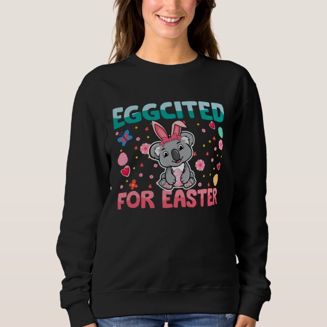 Sweatshirt Eggcited For Easter Bunny Koala Rabbit Kids (Devant)
