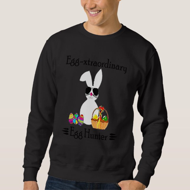 Sweatshirt Eggspert Chasseur d'oeufs Pâques Garçon Fille Cool (Devant)