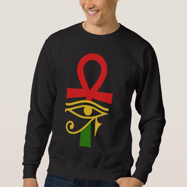 Sweatshirt Egypte Ancienne Ankh Oeil De Horus Kemetic (Devant)