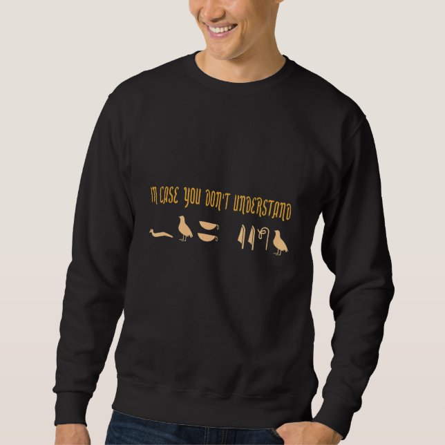 Sweatshirt Egyptian Hieroglyphics Fu   You In Case You Don't  (Devant)