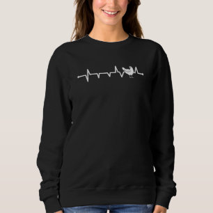 Sweatshirt Ekg Puls Line Poultryman Hen Farm Heartbeat Chick