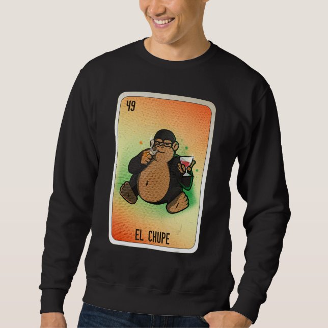Sweatshirt El Chupe Mexican Slang Lottery Bingo Cards (Devant)