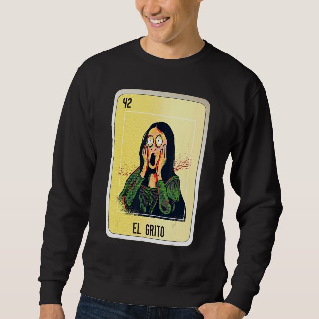 Sweatshirt El Grito Mexican Slang Lottery Bingo Cards (Devant)
