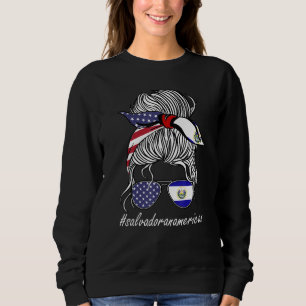 Sweatshirt El Salvador Heritage American Grown Women Girl Sal