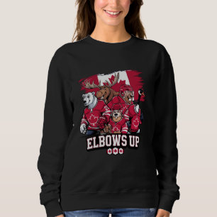 Sweatshirt Elbow Up Canada Équipe canadienne de hockey sur lu