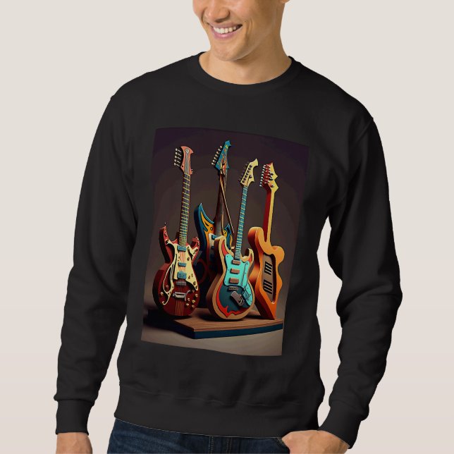 Sweatshirt Electric Guitar Collection Cool Electric Guitars F (Devant)