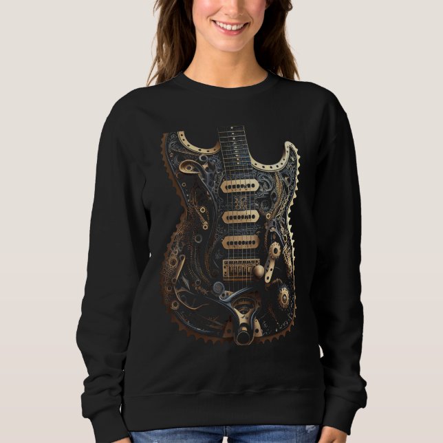 Sweatshirt Electric guitar music instrument Graphic steampunk (Devant)