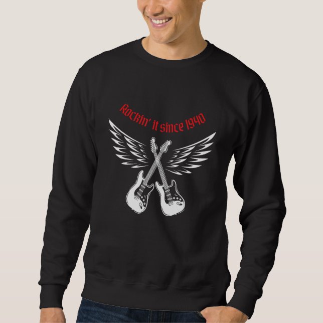 Sweatshirt Electric guitar Rock Hard guitarist guitar born in (Devant)