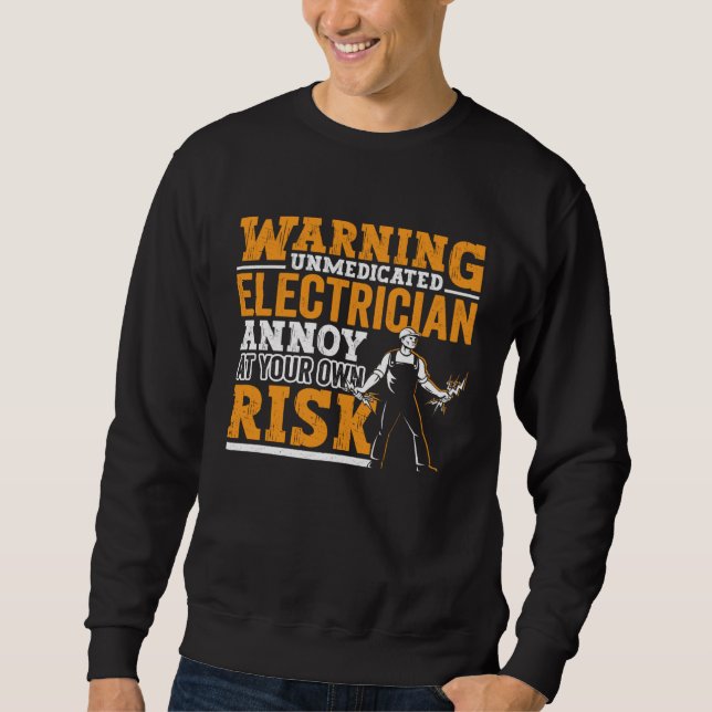 Sweatshirt Electrician Dad Apparel Electric Lineman for Men   (Devant)