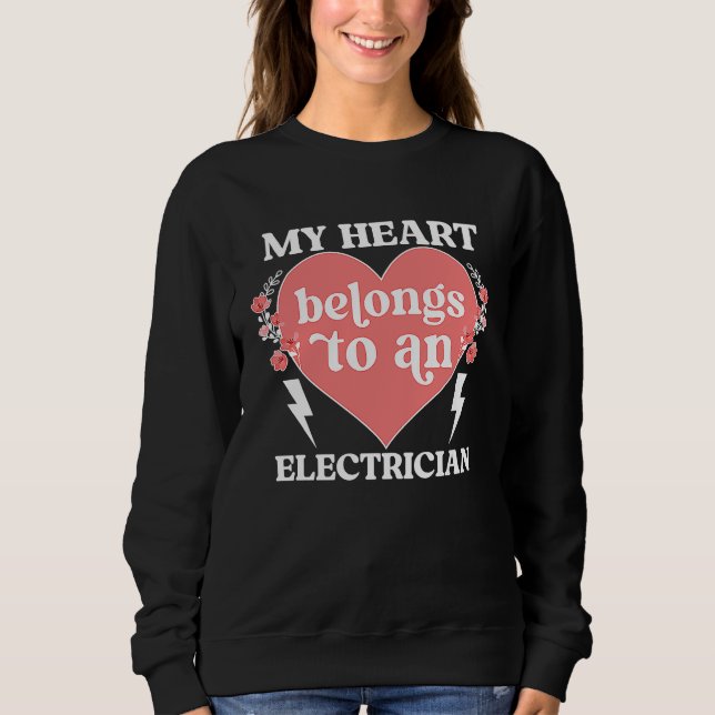 Sweatshirt Electrician's Wife Of An Electrician Wife Heart (Devant)