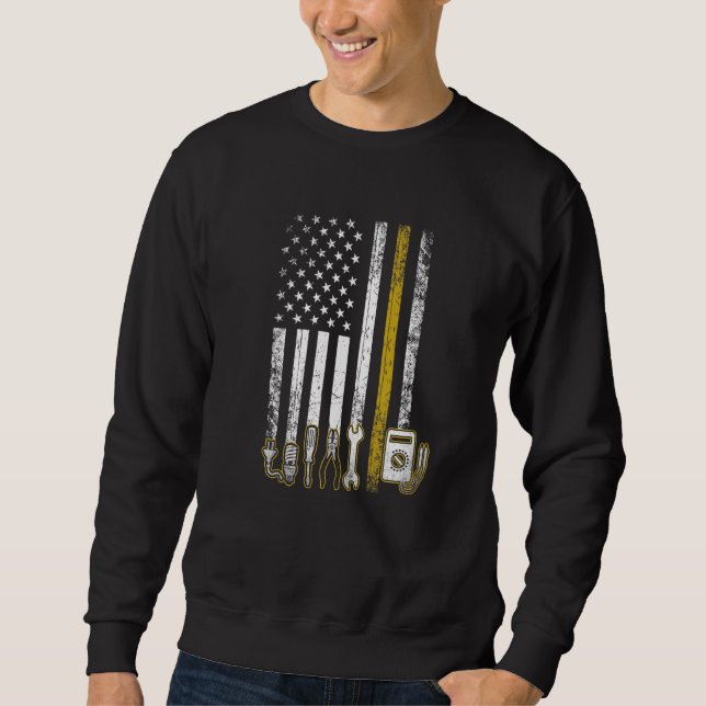 Sweatshirt Électricien Us Outils Drapeau Pour Électriciens (Devant)